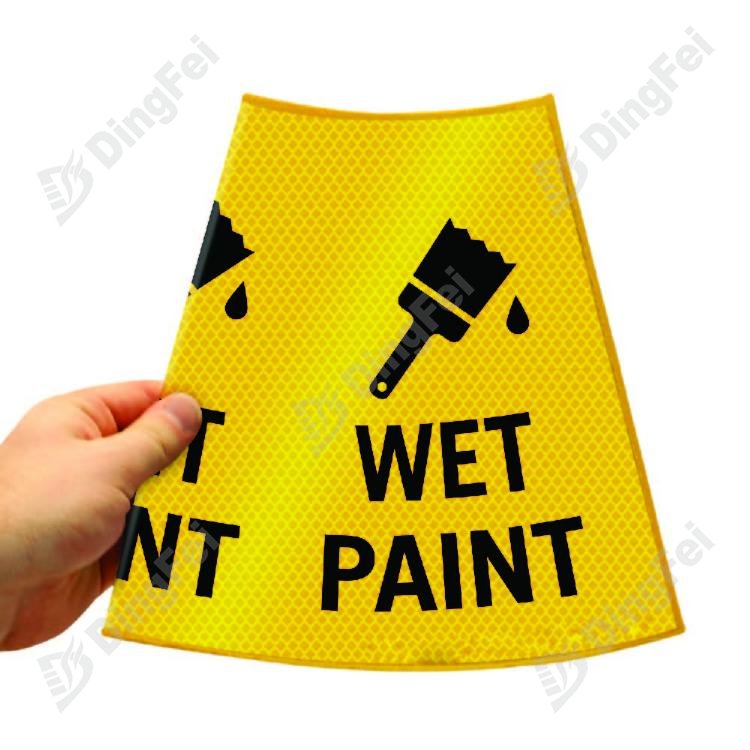 Traffic Safety Wet Paint Reflective Caution Cone Sleeve - 